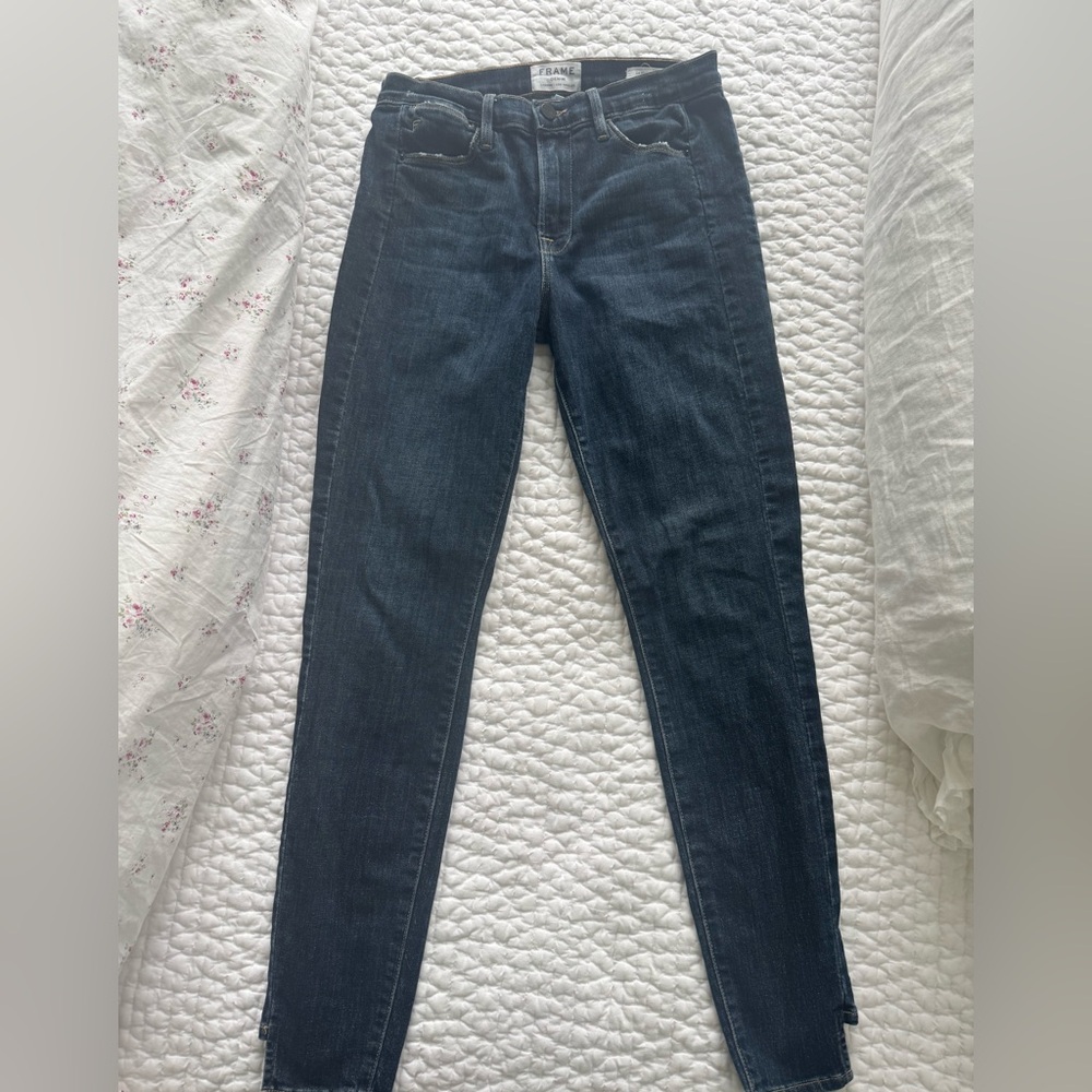 Frame Denim Dark Blue Skinny Jeans